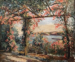 The Terrace - 1930's French Impressionist Oil Painting