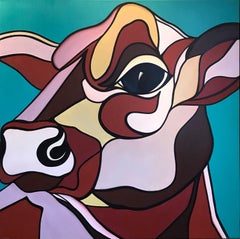 Very Large Cow Oil Painting