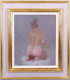 Seated Nude Lady Impressionist Oil Painting