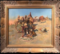 Bedouin Travellers on Camels in Desert oil painting