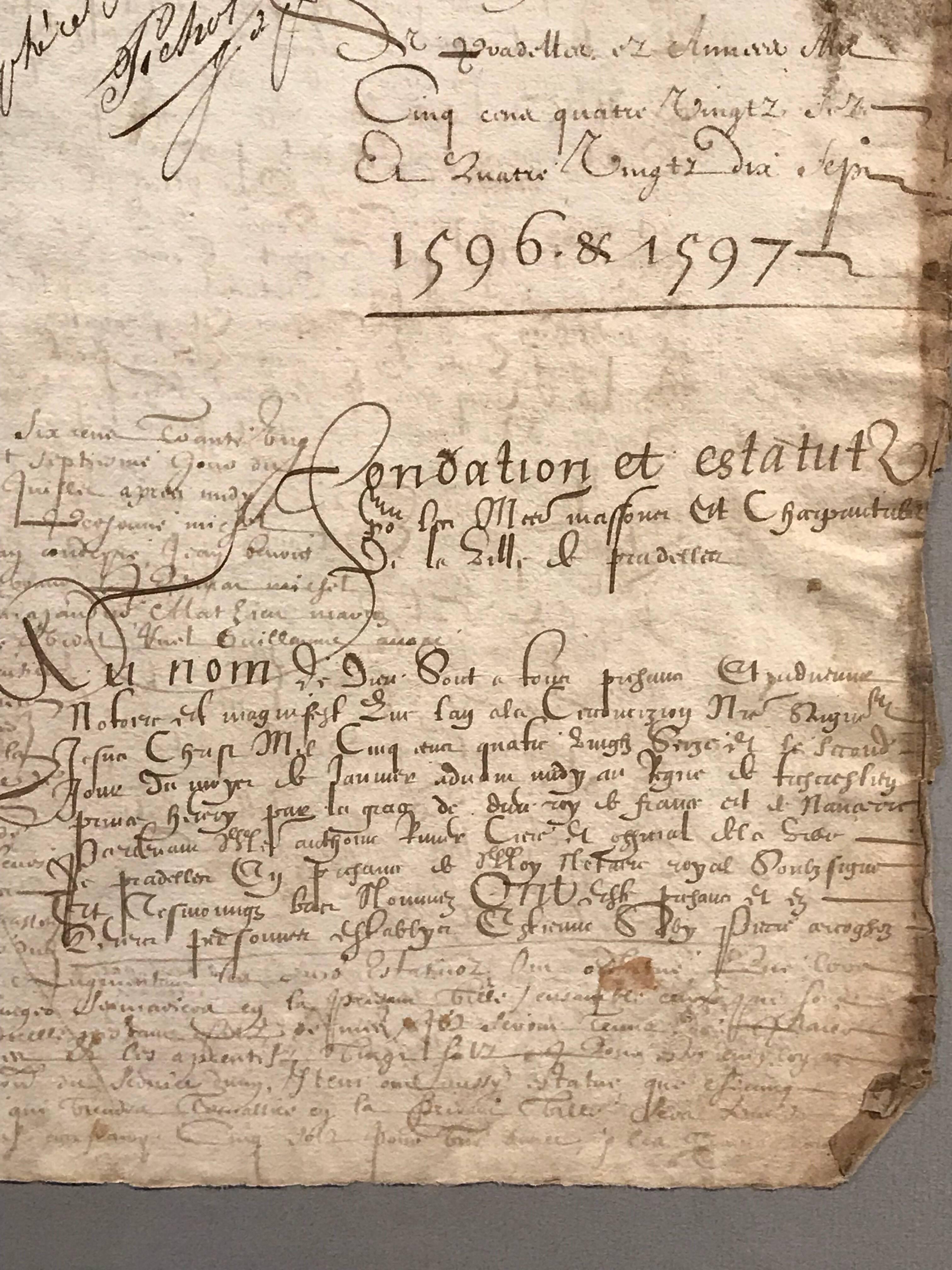 16th Century French Hand Written Document - Northern Renaissance Art by Unknown