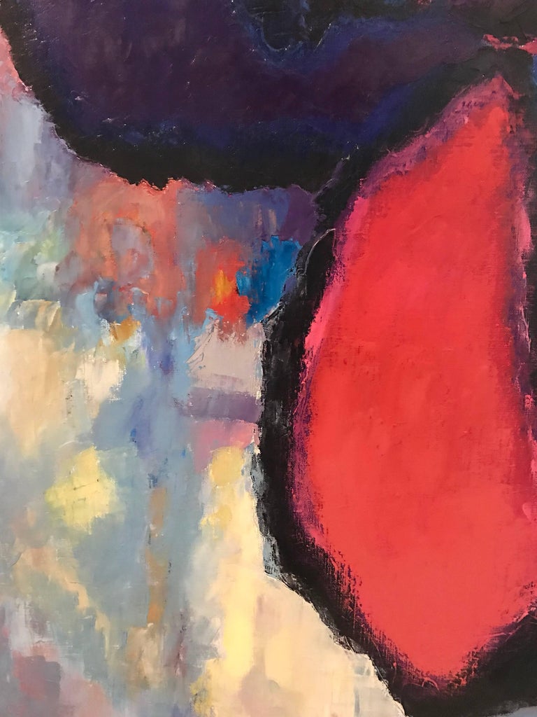 Andre Copin French Expressionist Abstract Oil Painting Strong Colors