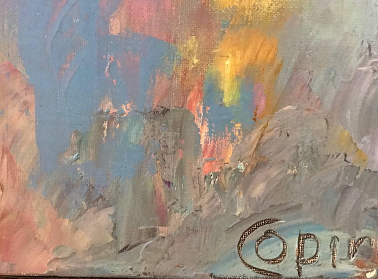 Andre Copin French Expressionist Abstract Oil Painting Strong Colors