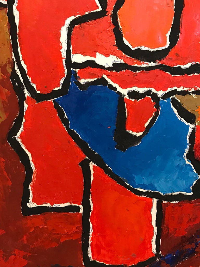 Andre Copin French Abstract Expressionist Oil Painting Bright Colors