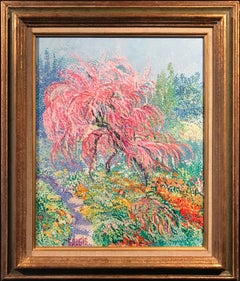 La Jardin de Claude Monet, Giverny, Pointillist Oil Painting