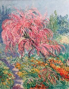 La Jardin de Claude Monet, Giverny, Pointillist Oil Painting