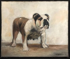 The British Bulldog - signed oil painting on canvas