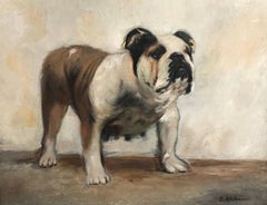 The British Bulldog - signed oil painting on canvas