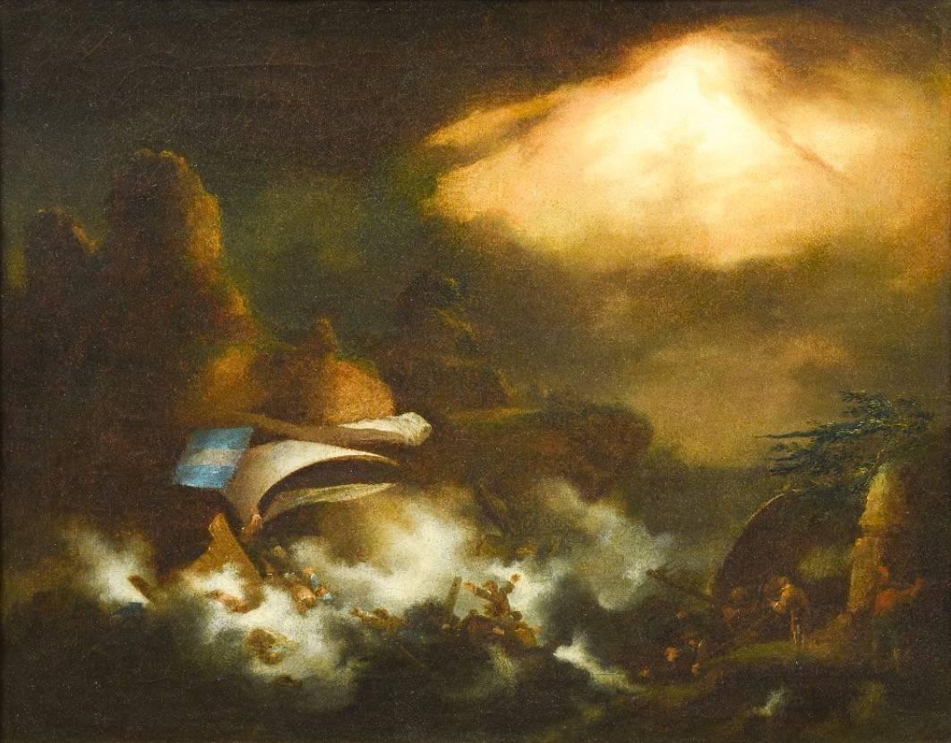 Circle of IVAN KONSTANTINOVICH AIVAZOVSKY (1817-1900) Dramatic Shipwreck Coastal - Painting by Unknown