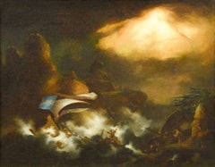 Circle of IVAN KONSTANTINOVICH AIVAZOVSKY (1817-1900) Dramatic Shipwreck Coastal