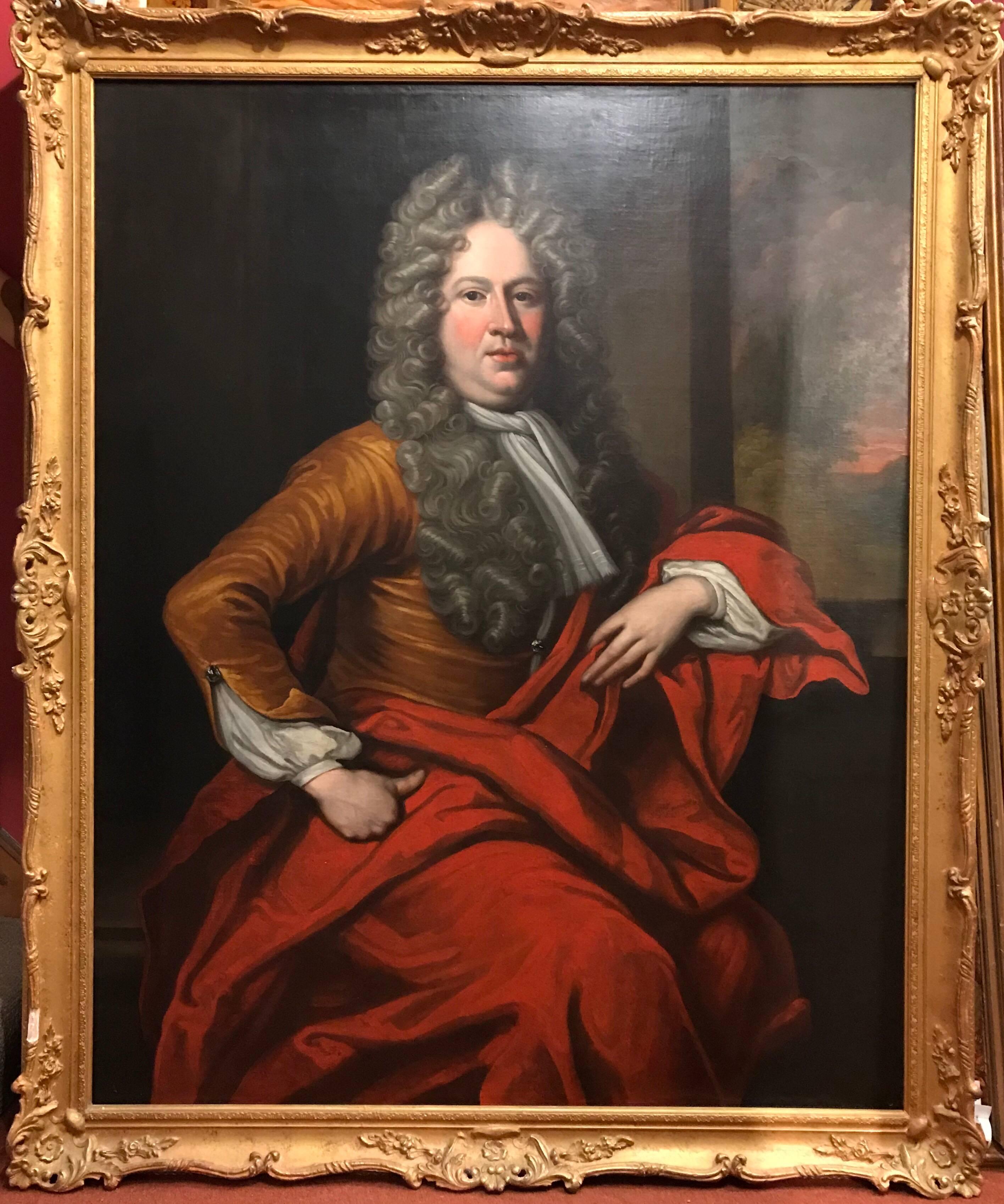 Circle of Sir Godfrey Kneller, Portrait of an Aristocrat - Painting by Unknown