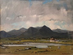 Vintage Connemara - Irish Landscape with Cottage Signed Oil Painting on Board