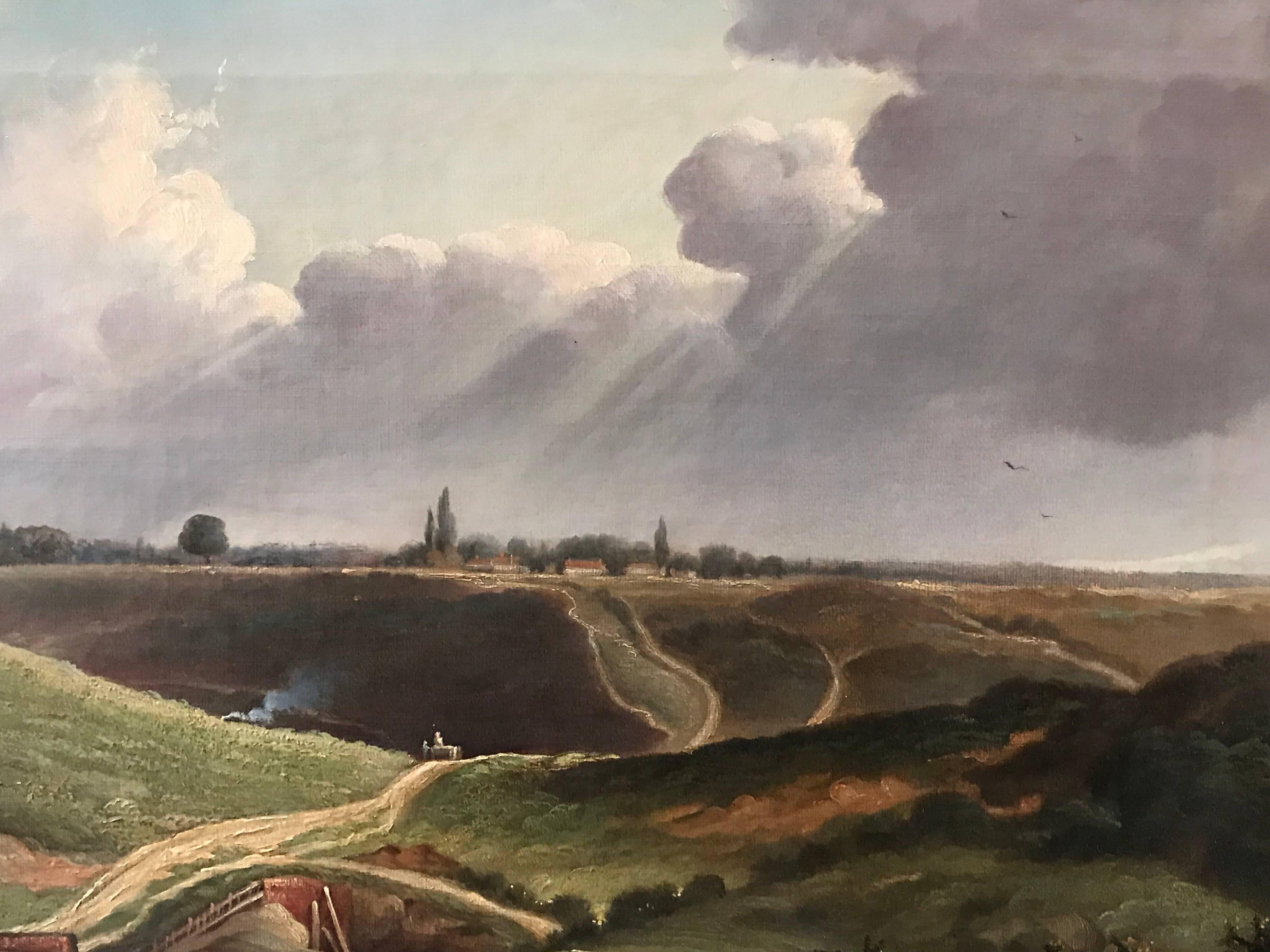The Turf Cutters - Large Victorian Oil Painting on Canvas 2