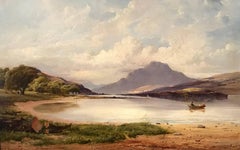 Loch Lomond Scotland, Victorian Oil Painting