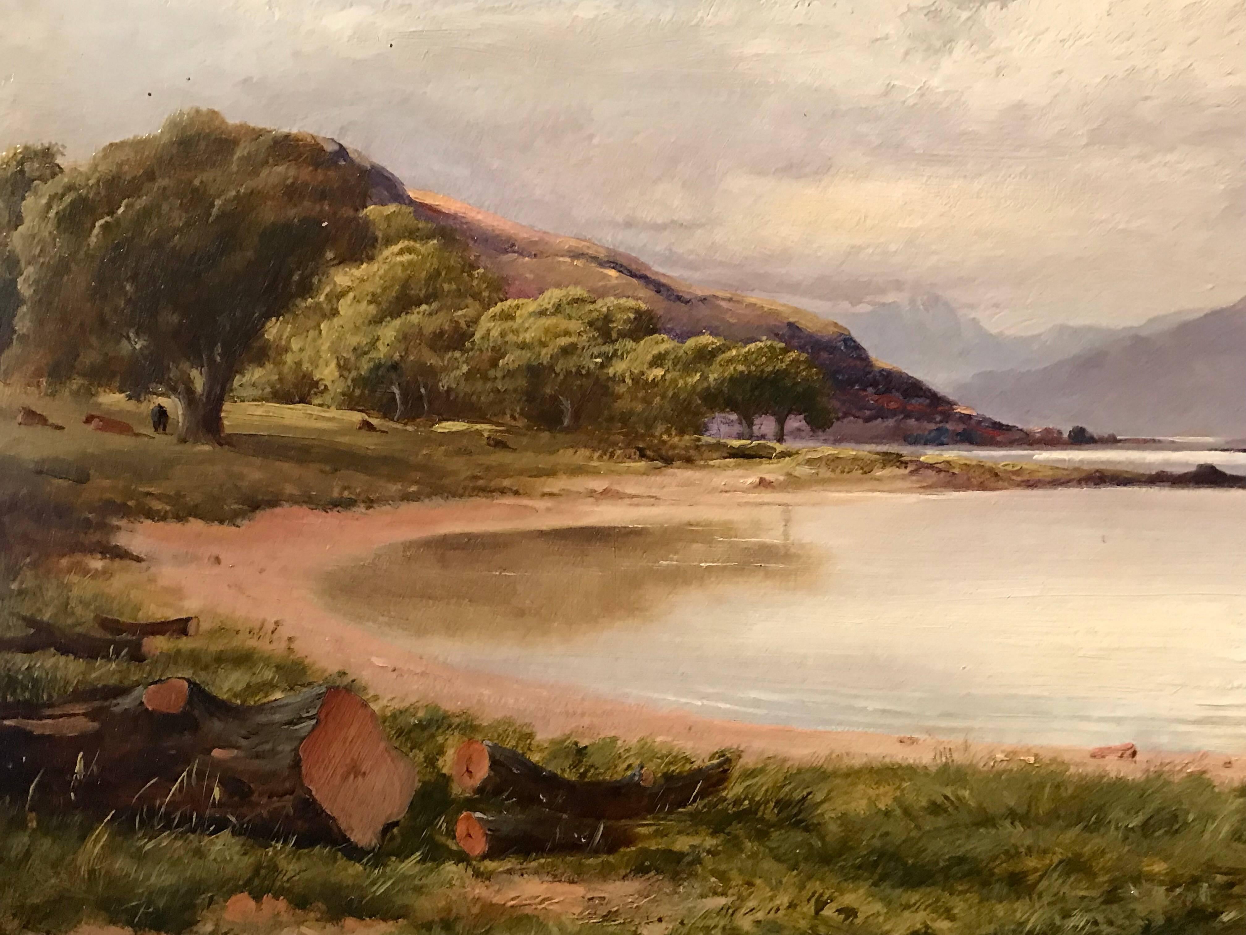 Loch Lomond Scotland, Victorian Oil Painting 3