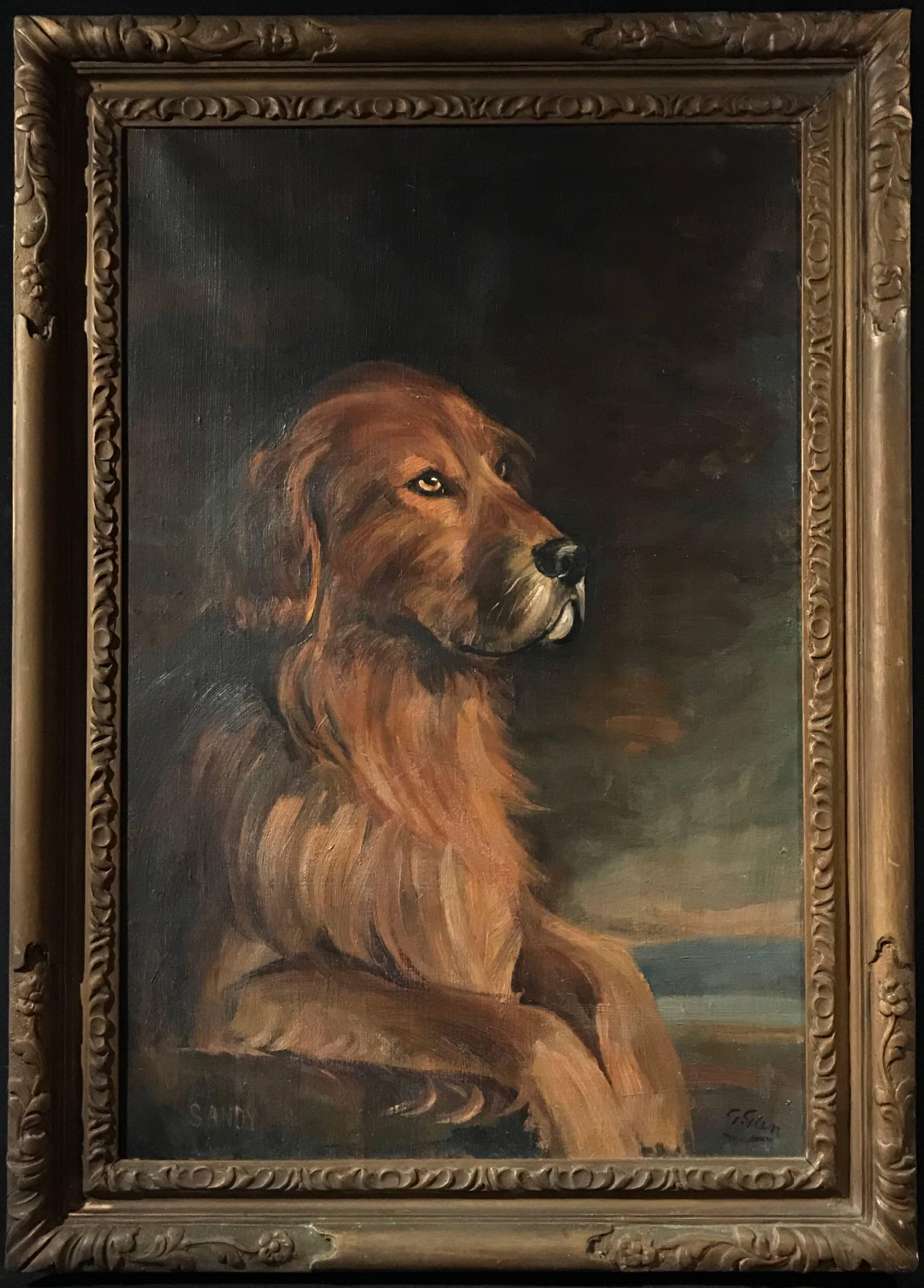 Unknown Animal Painting - The Favourite Hound, 1920's British Dog Painting