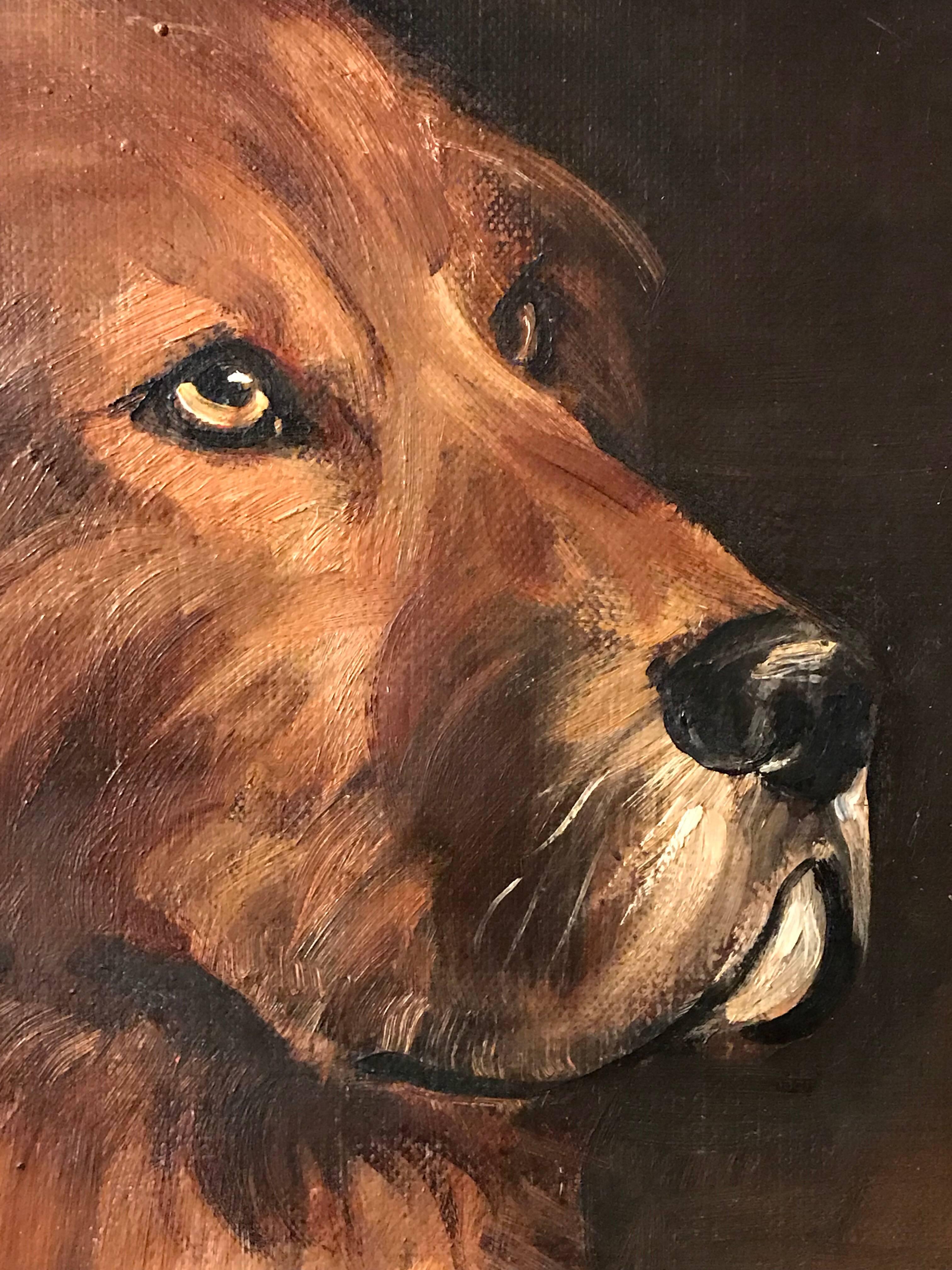 The Favourite Hound, 1920's British Dog Painting 1