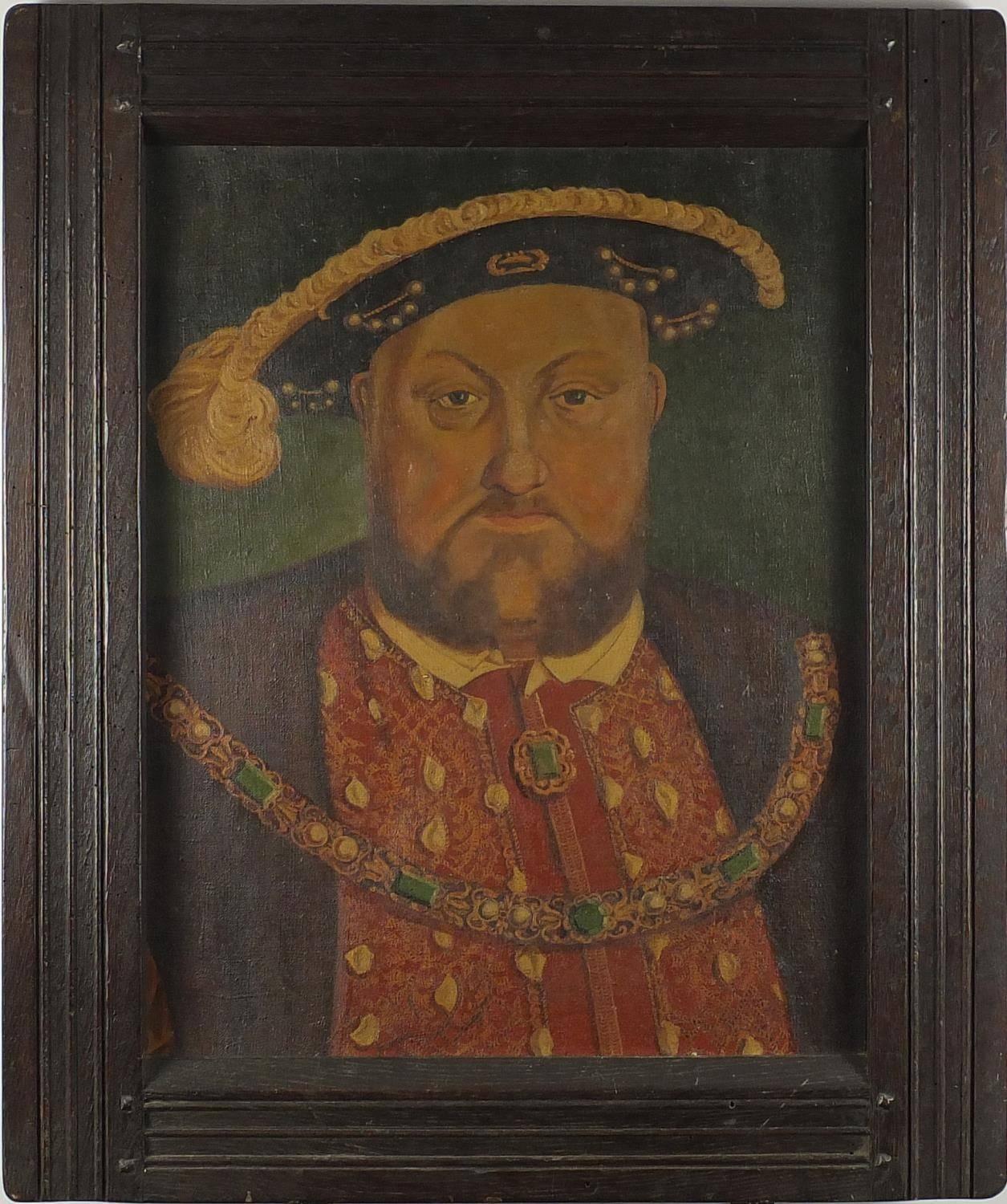 King Henry VIII portrait, oil on canvas - Painting by Unknown