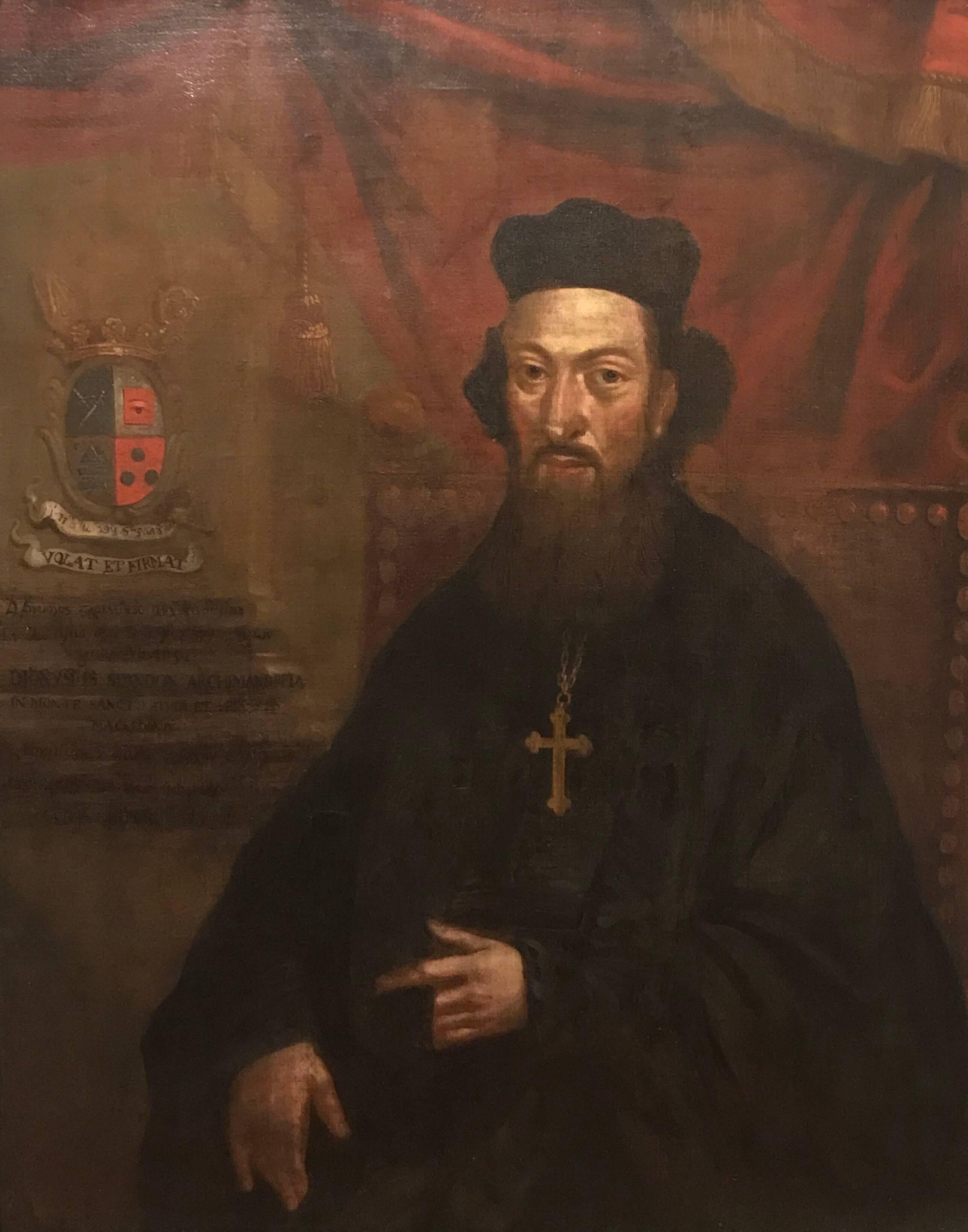 Unknown Figurative Painting - 18th Century Portrait of an Orthodox Archimandrite