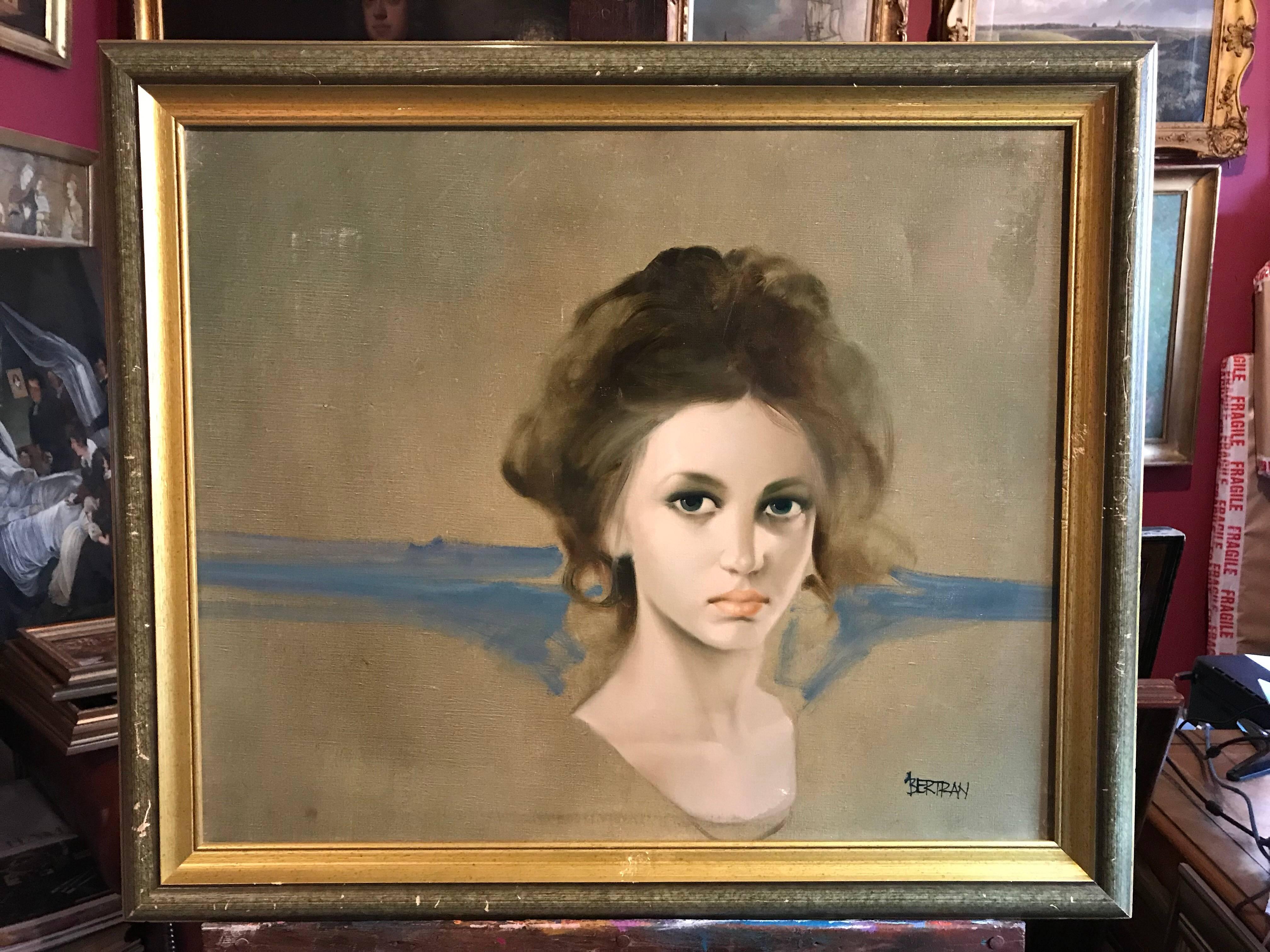 Portrait de Jeune Femme - Modern Painting by Unknown