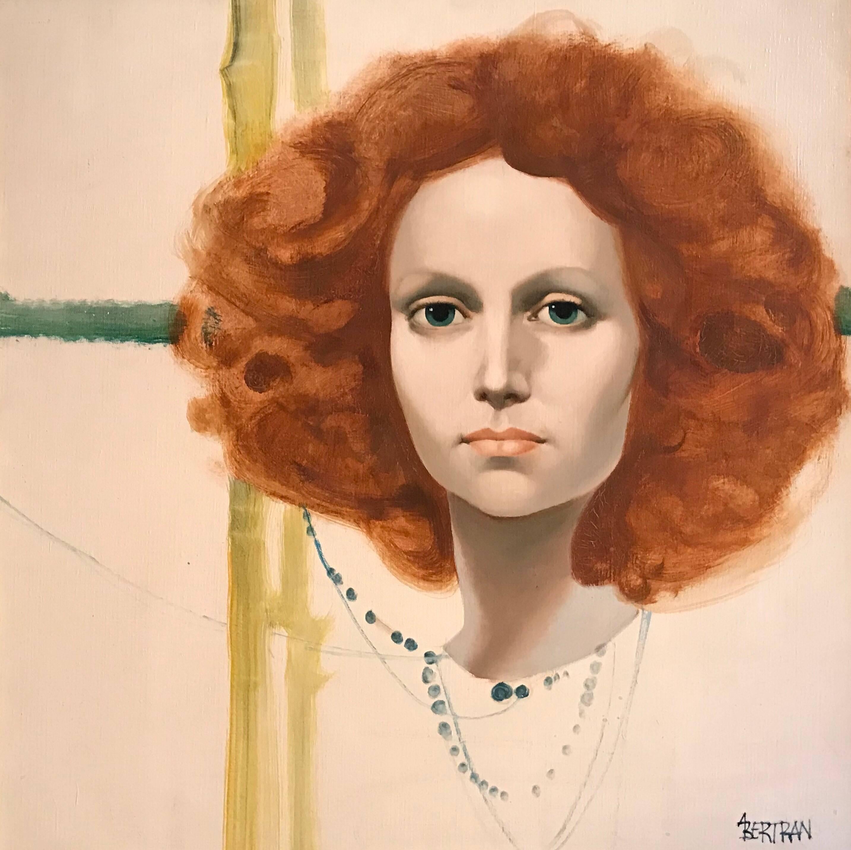 Unknown Portrait Painting - Portrait de Jeune Femme Rousse