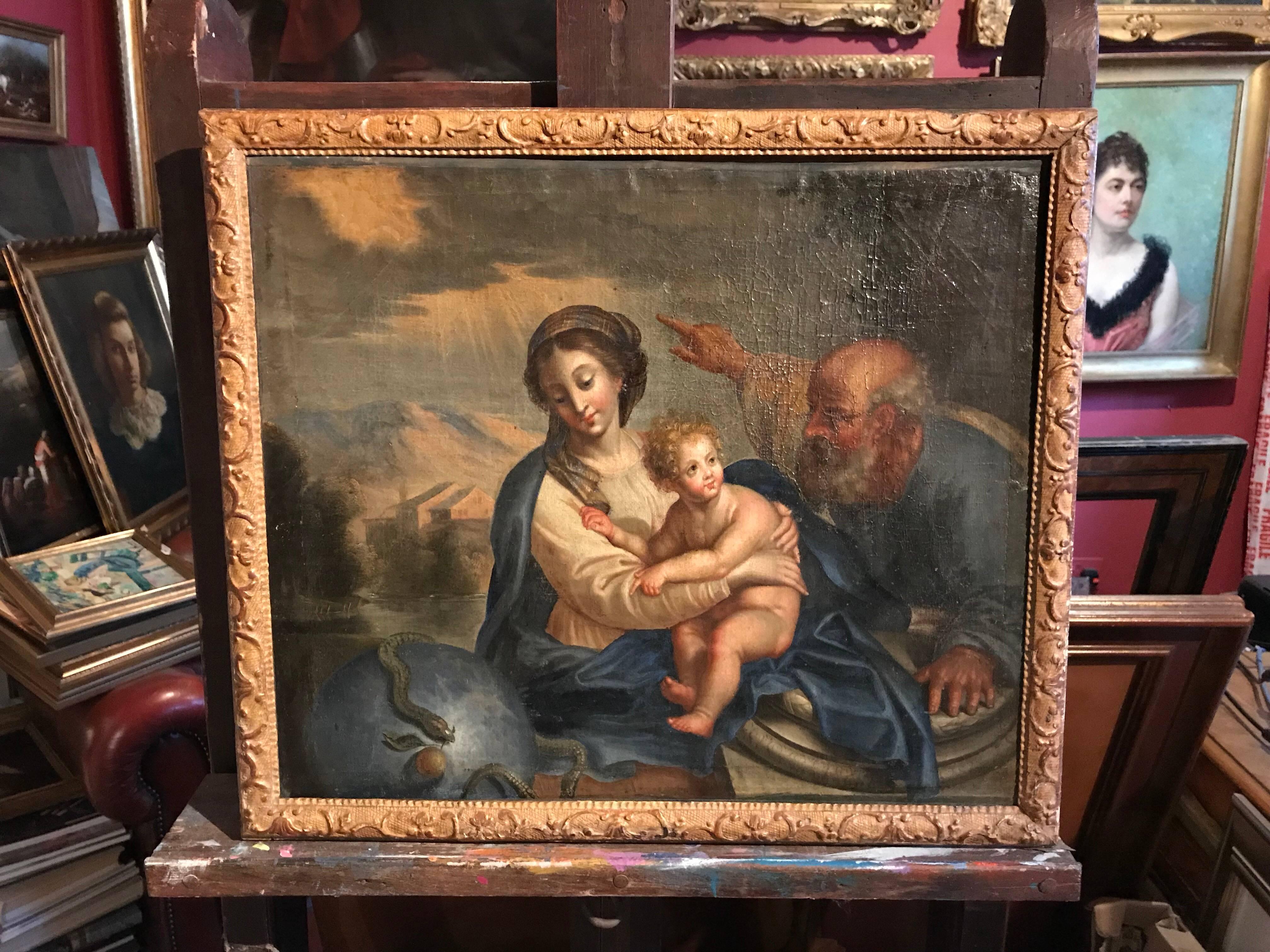 holy family oil painting