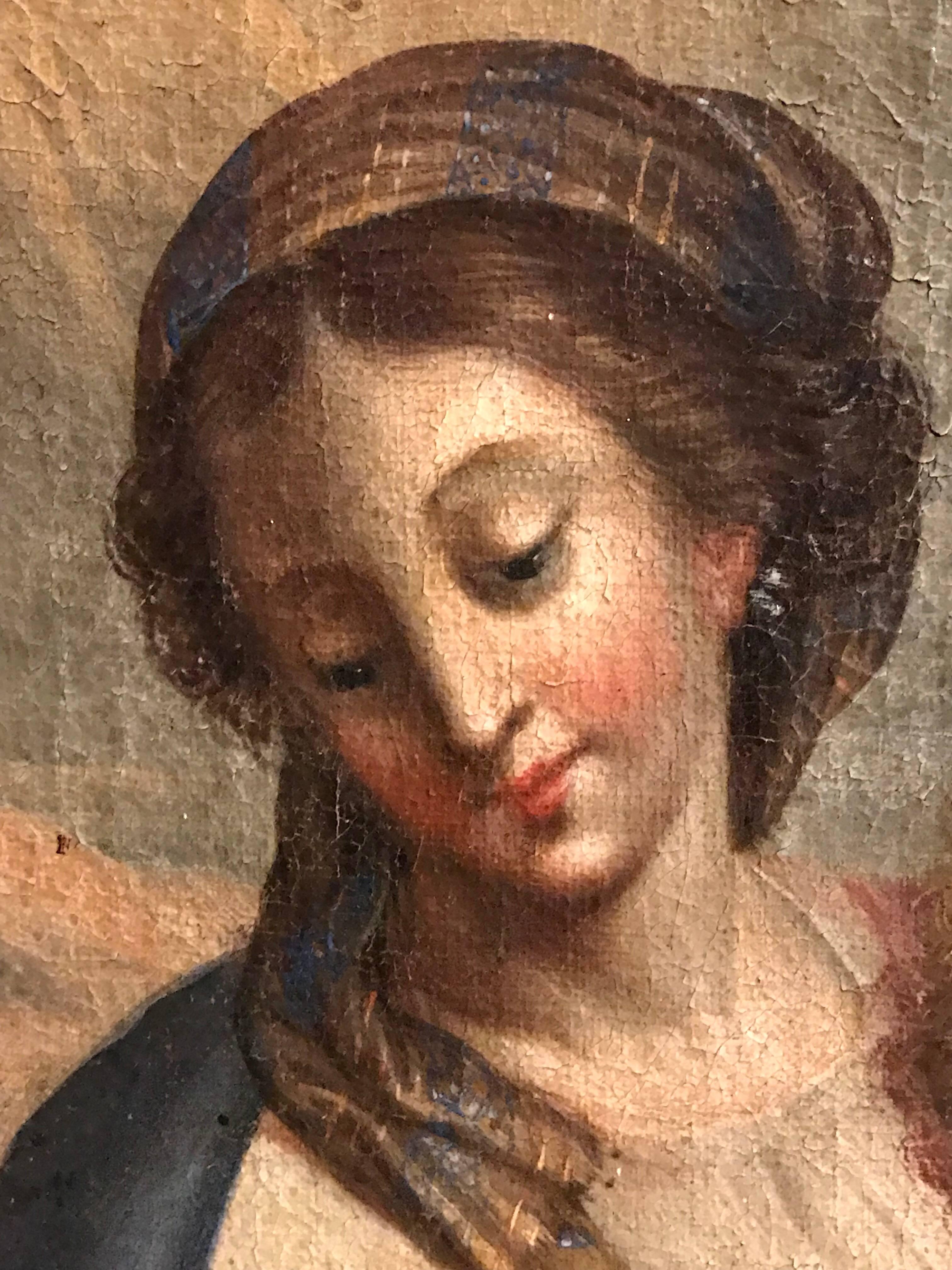 17th Century Italian Oil Painting - The Holy Family 1