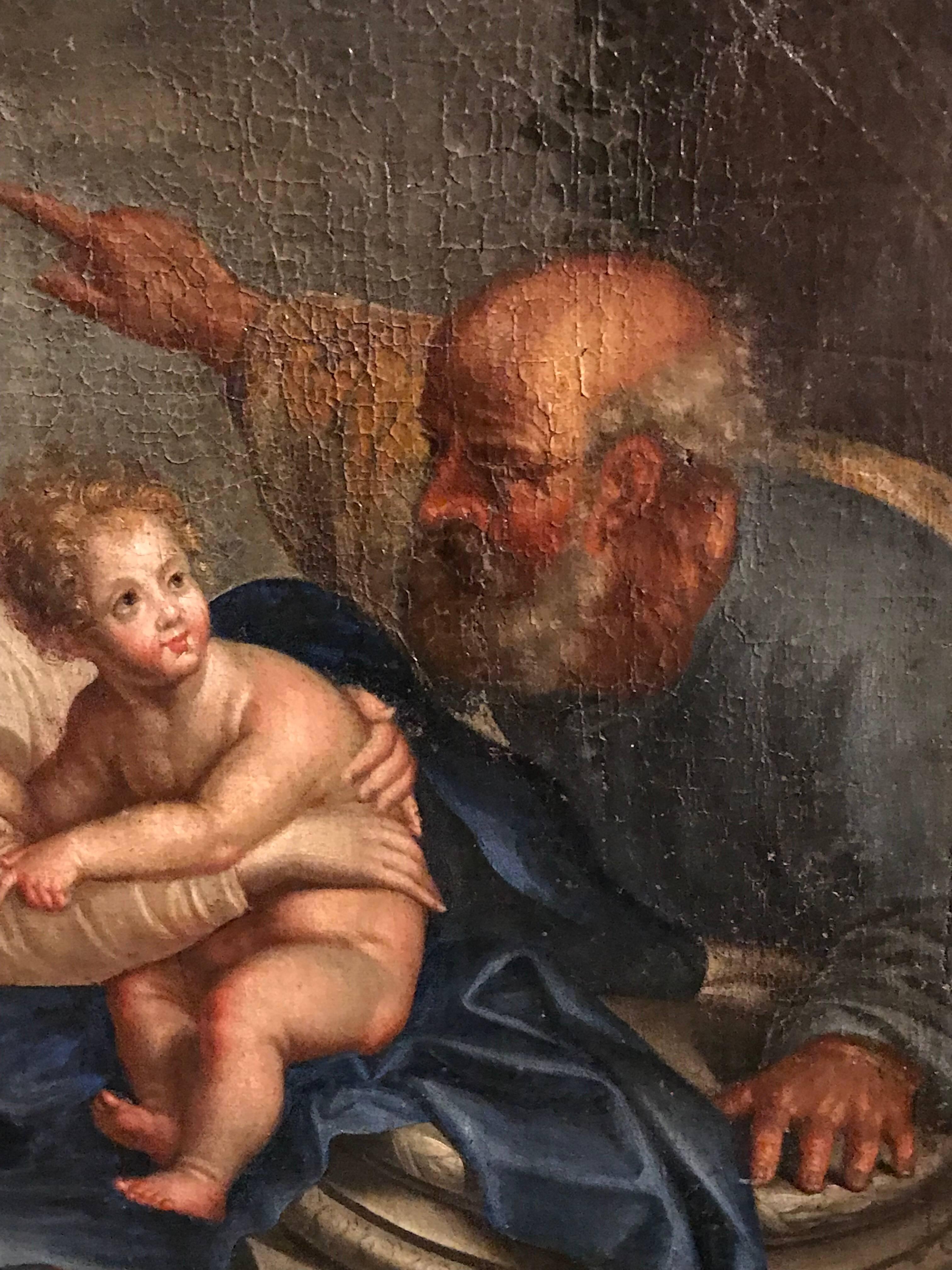 17th Century Italian Oil Painting - The Holy Family 2