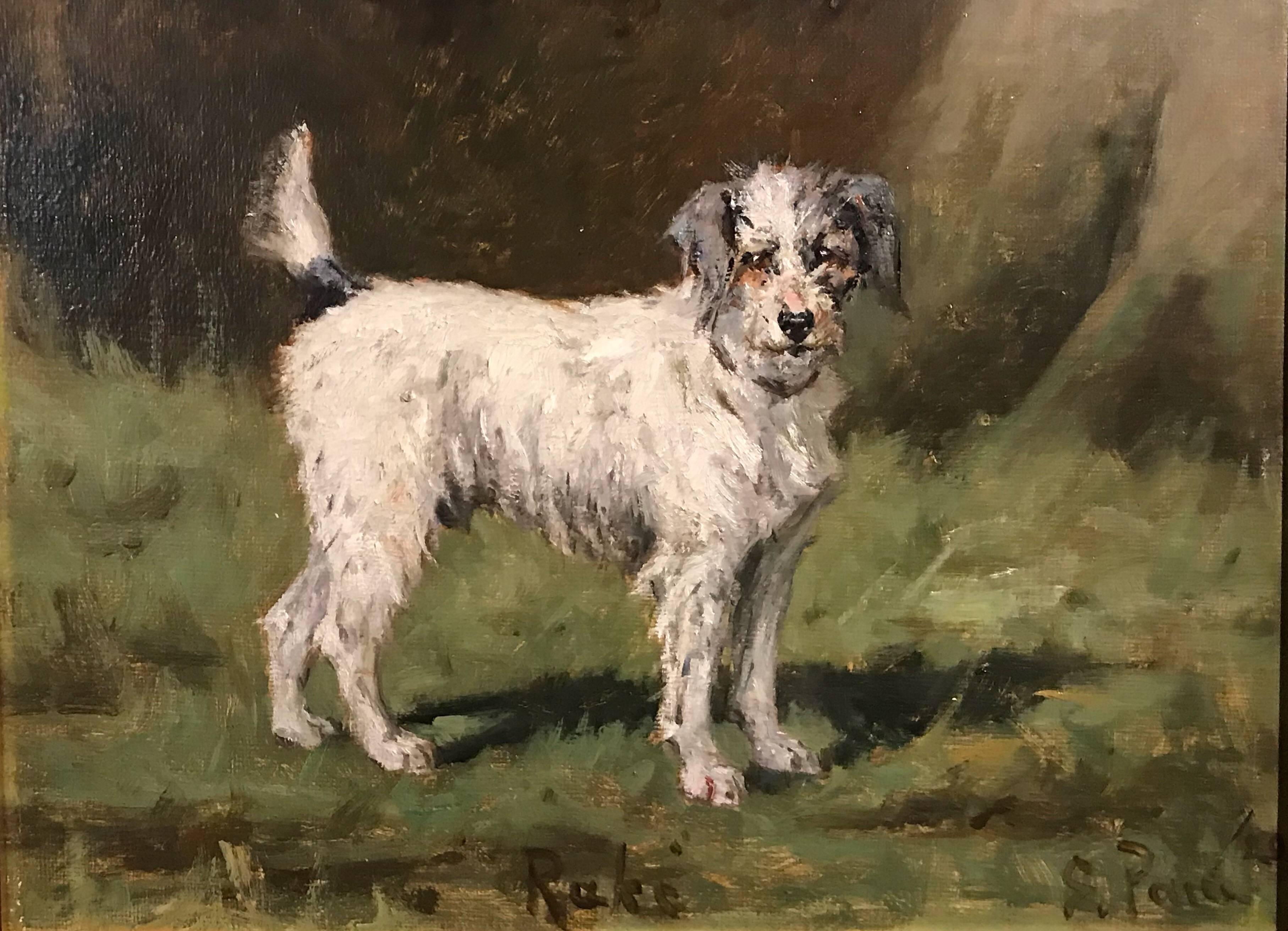 George Paice Animal Painting - Rake - Jack Russell Terrier, signed oil painting