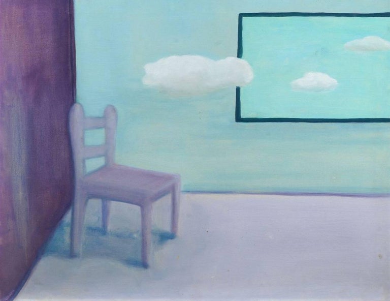 Unknown - The Chair by the Window, Superb Large Surrealist oil painting on  canvas For Sale at 1stDibs