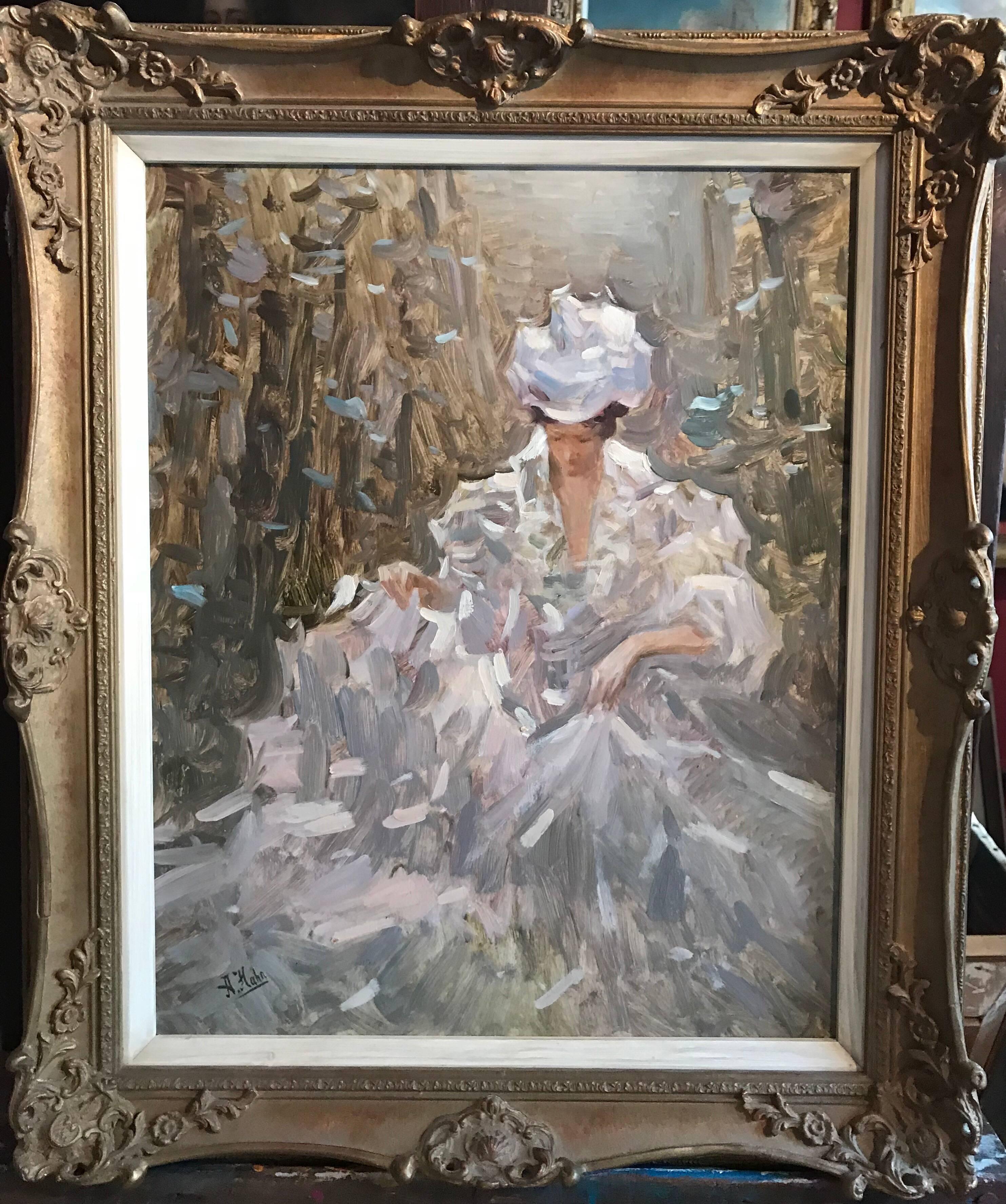 lady in the garden painting