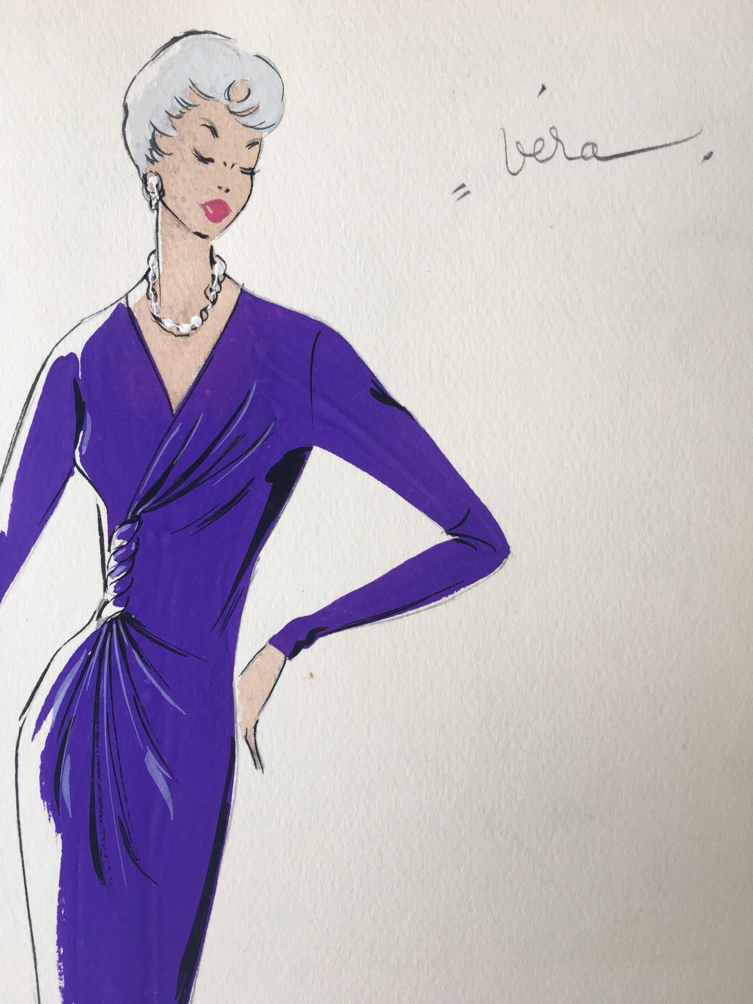 purple dress drawing