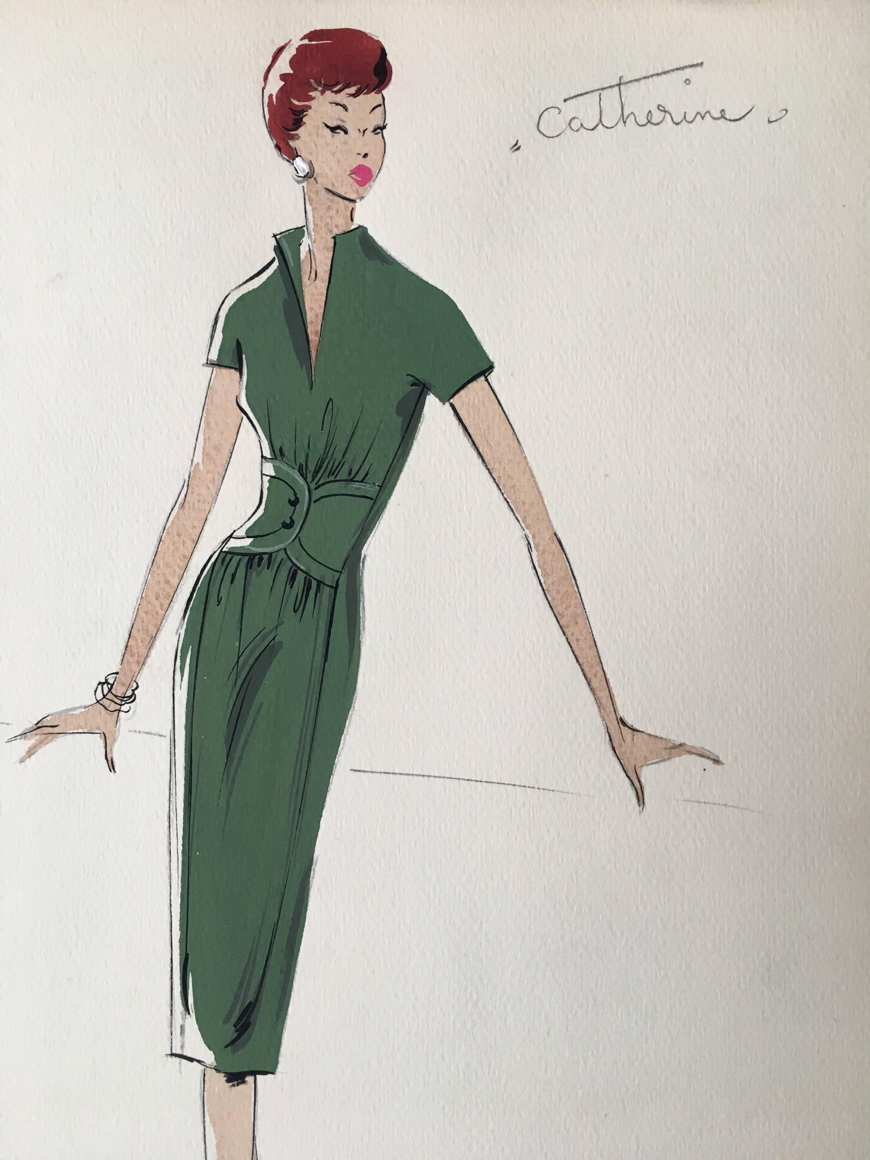 1950s fashion illustrations