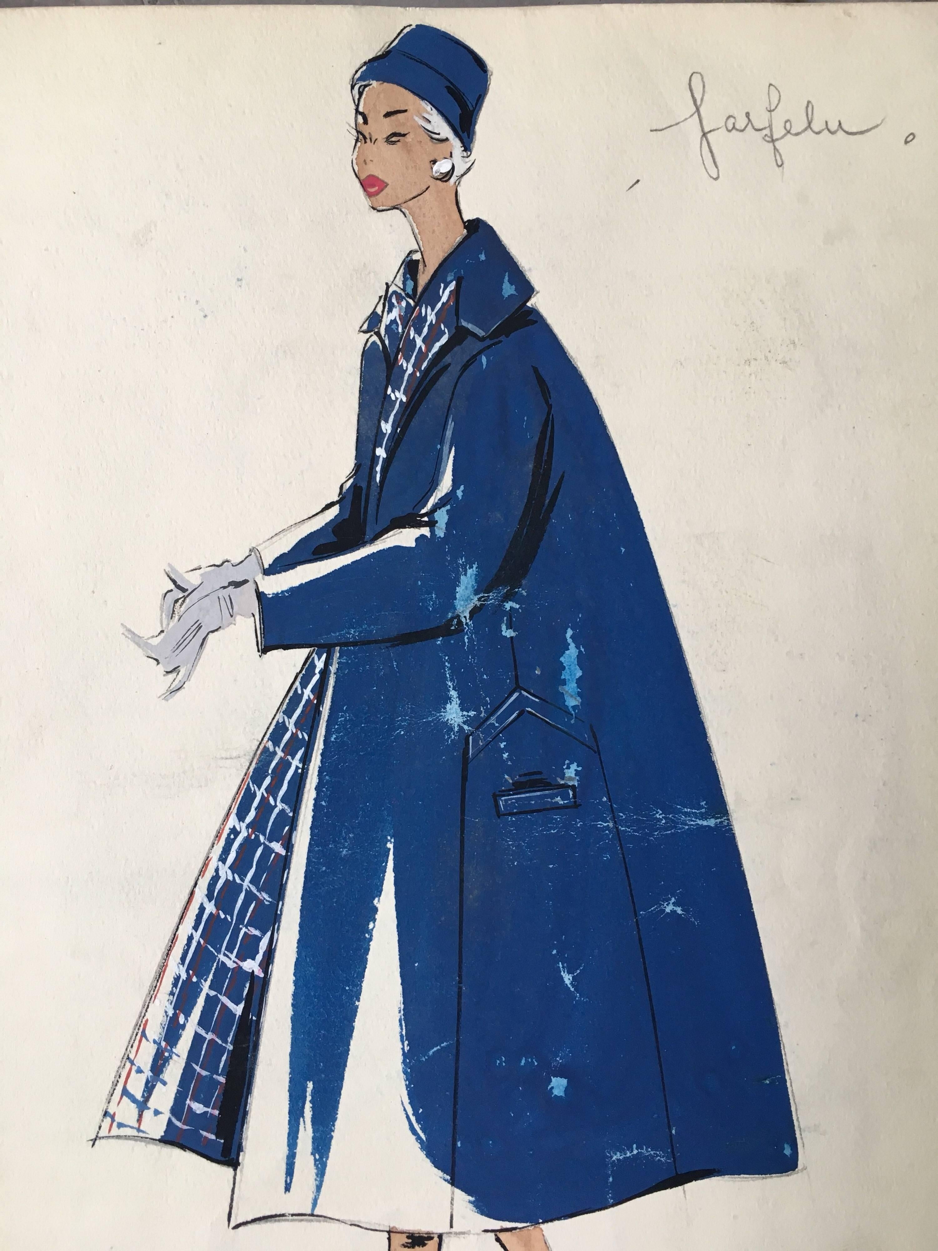 blue coat drawing