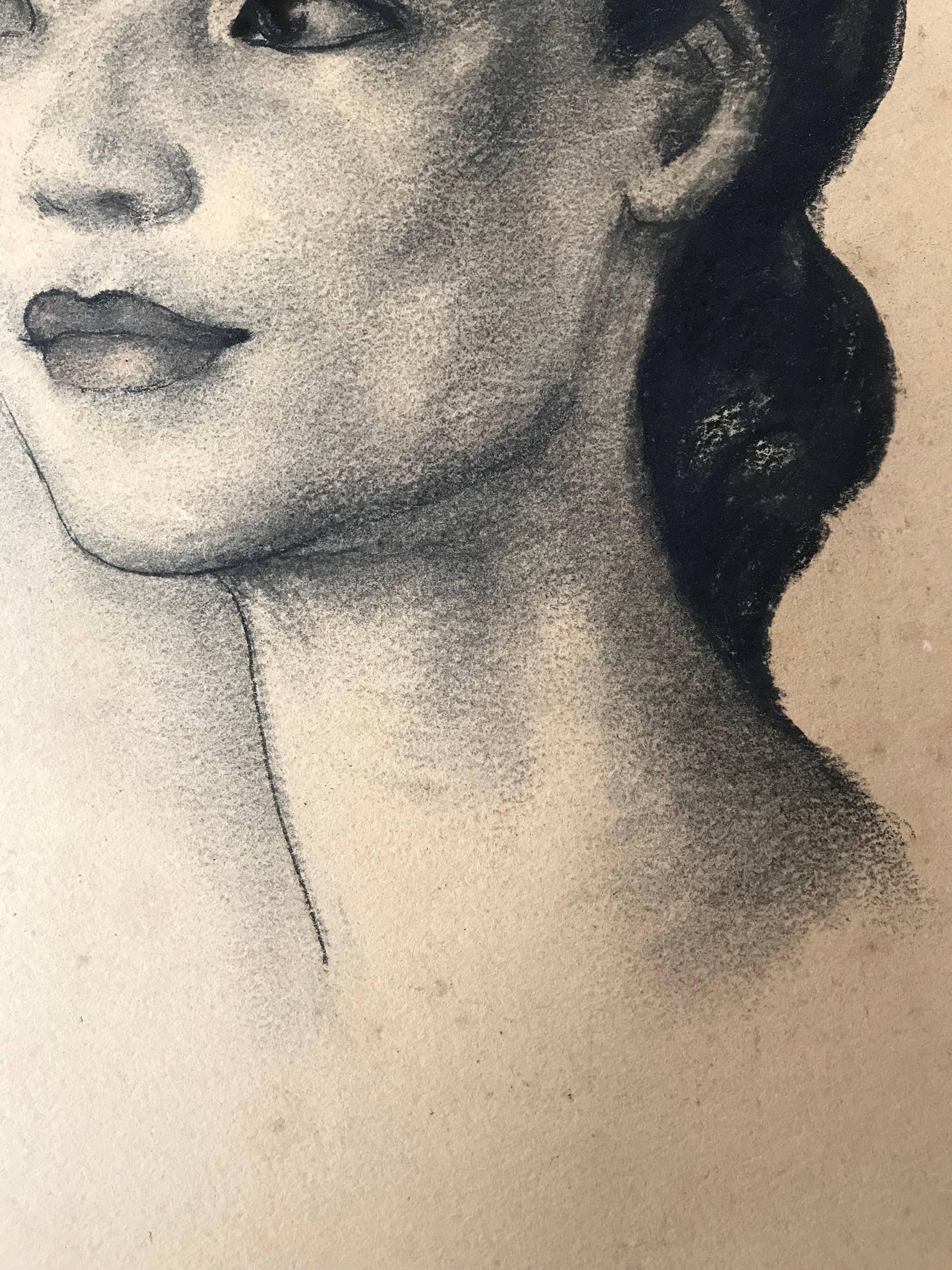Signed Original Drawing - Portrait of Lady 1939 1