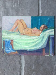 The Reclining Nude, British Impressionist Oil - Amazing Colours