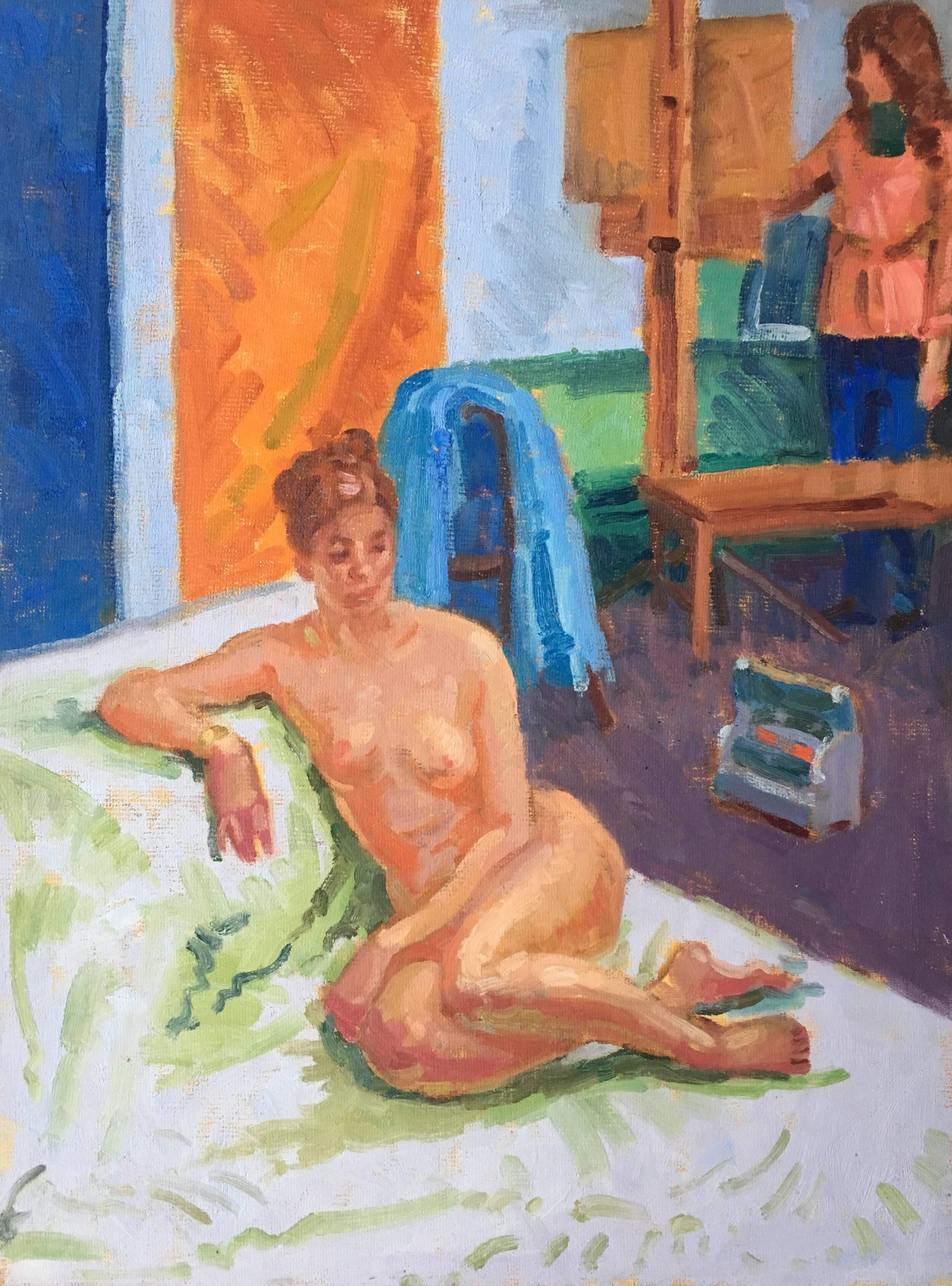The Artists Model, Nude Impressionist Oil Painting 