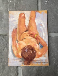 ‘Linda’ Nude Oil Painting, Impressionist, British Artist