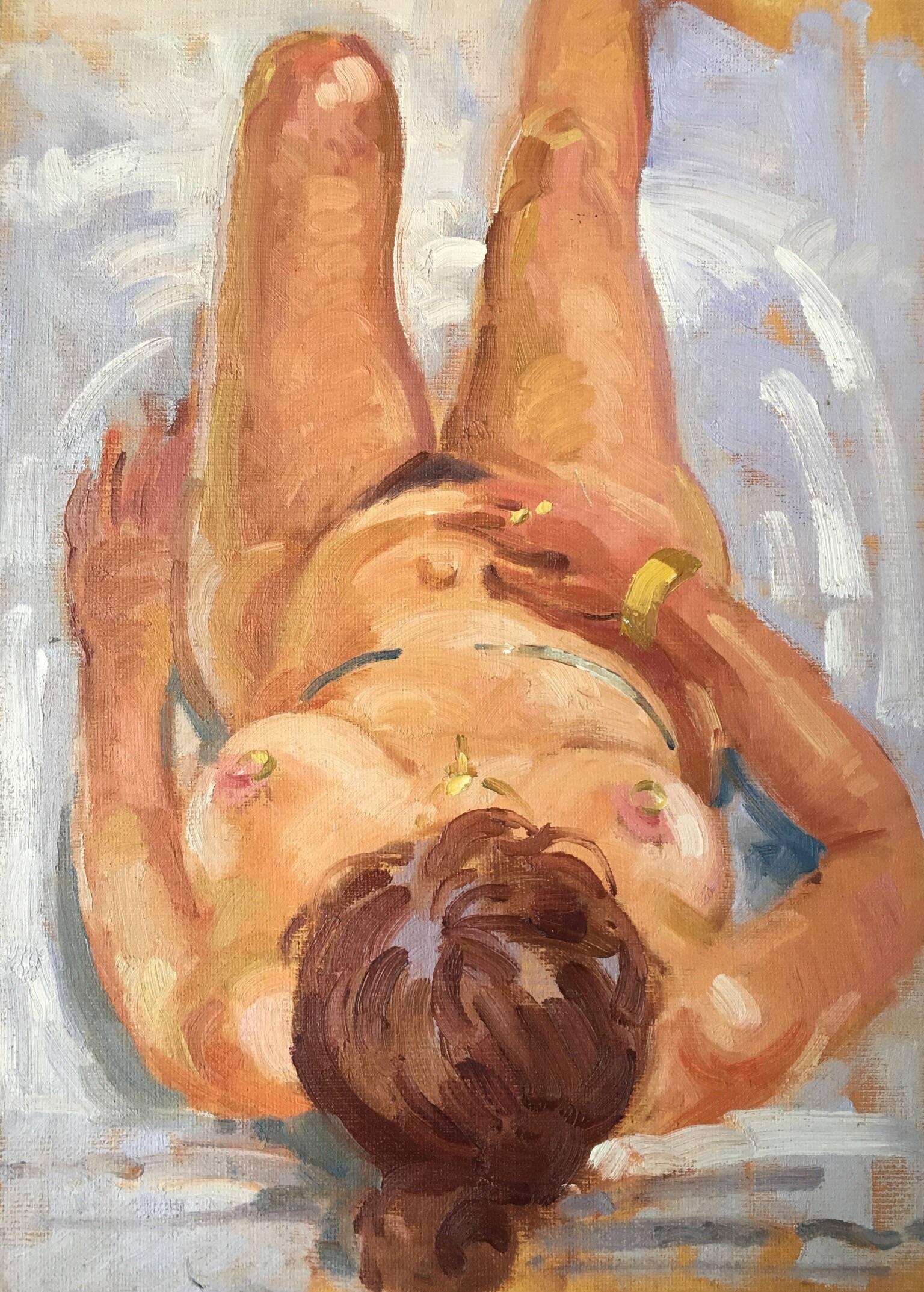 ‘Linda’ Nude Oil Painting, Impressionist, British Artist