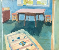 Vintage Studio Interior Oil Painting, British Artist
