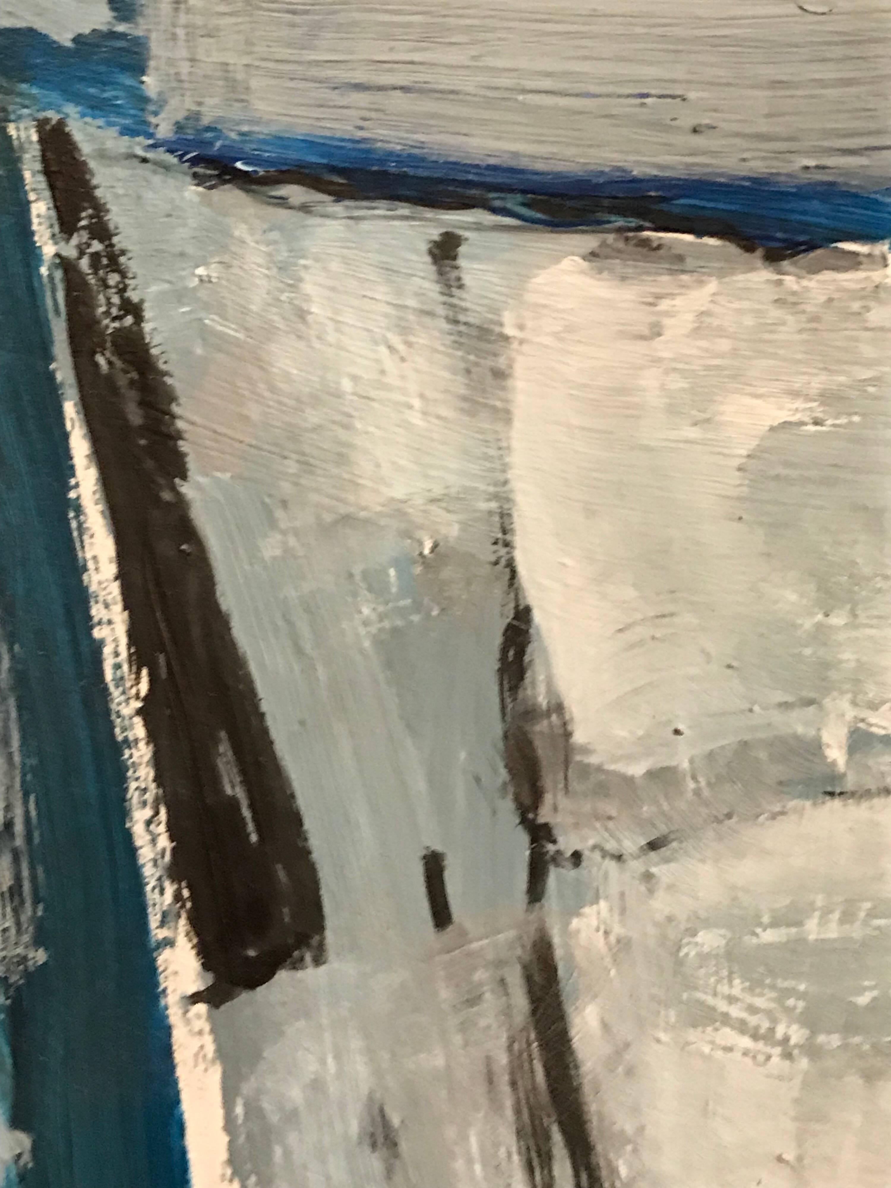 Pittura a olio cubista espressionista francese, firmata - Abstract Painting Nero di Armand Rottenberg