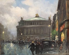 The Opera House, Paris. Mid 20th Century French Oil Painting