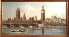 Westminster London, Houses of Parliament & Big Ben - Huge Oil Painting