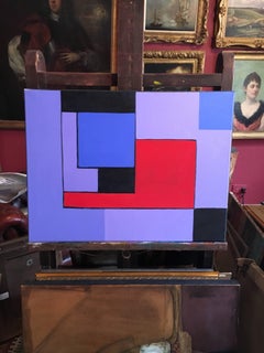 Cubist Abstract French Oil Painting, Large Size