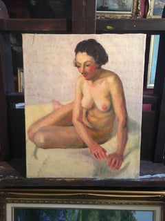 Superb Nude French Impressionist 1930’s Oil Painting, The Artists Model
