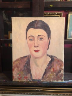 Portrait of a Lady, French Impressionist 1930’s Oil Painting