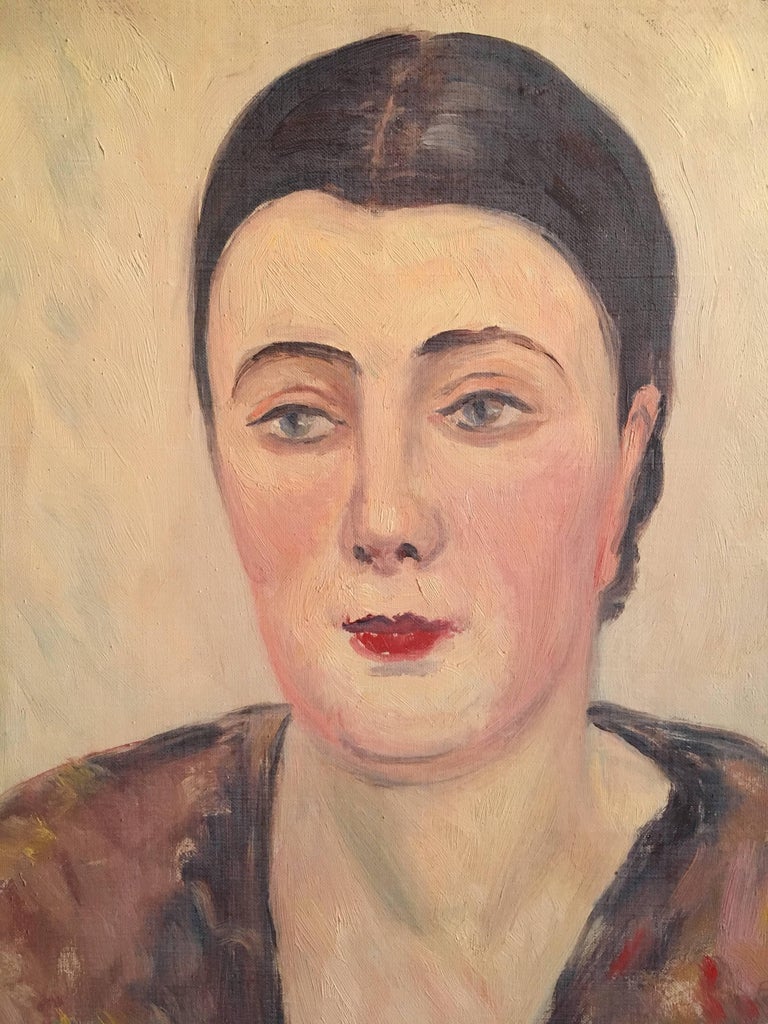 Unknown - Portrait of a Lady, French Impressionist 1930’s Oil Painting ...