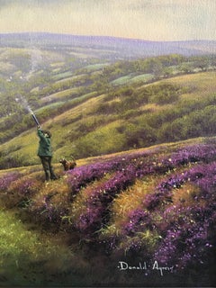 Shooting over the Yorkshire Moors, Signed Oil