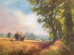 Gathering the Harvest, Fine British Oil Painting, Signed