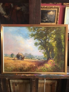 Gathering the Harvest, Fine British Oil Painting, Signed